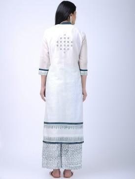 White & blue kurta