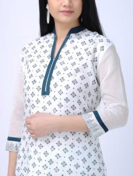 White & blue kurta