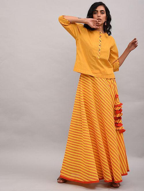 Yellow Orange Cotton Skirt