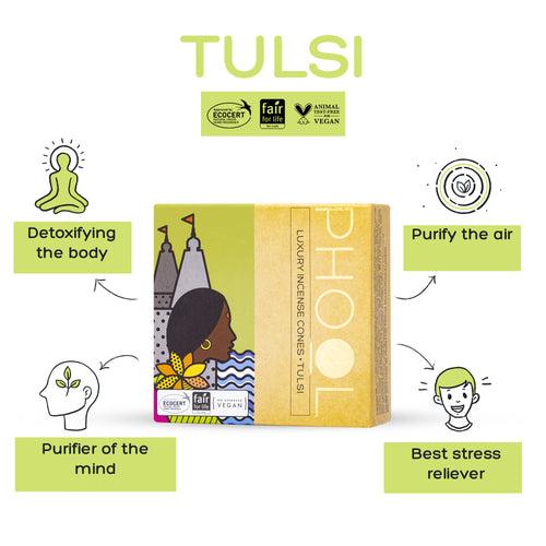 Phool Natural Incense Cones - Tulsi