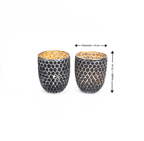 Honeycomb Gold Votives( Set of 2)