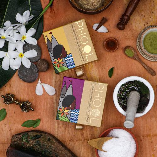 Phool Meditation Pack - Natural Incense Cones (Nagchampa & Patchouli)