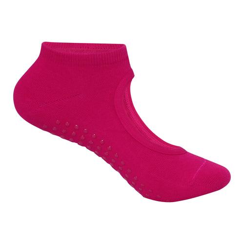 Set Of 3 Yoga Socks Anti-Skid Technology - Black, Light Blue, Fuchsia Pink