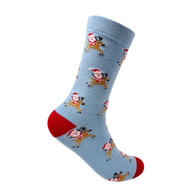 Reindeer Ride with Santa Socks For Men