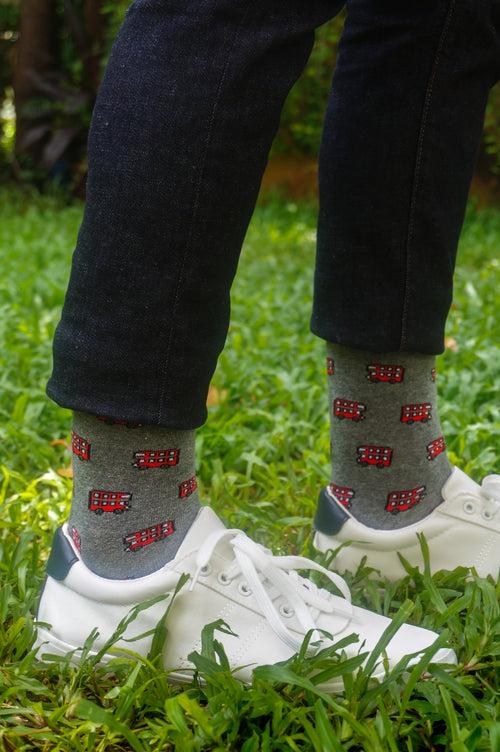 Double Decker Bus Socks For Men