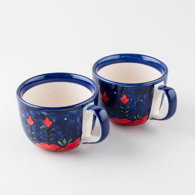 Mountain Ceramic Soup Bowl Style Mug Set of 2