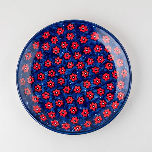 Blue Floral Hand-painted Ceramic Dinner Plate 10 Inch Set of 2