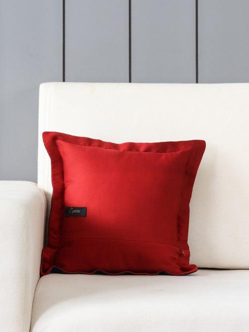 Ajrakh Modal Silk Cushion Cover Red & Indigo 12x12