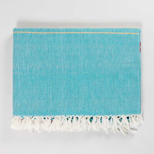 Hand Woven Bawan Buti Bed Cover in Sea Green - 90x108