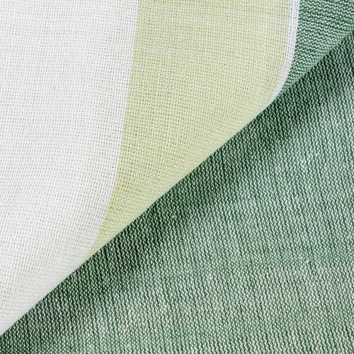 Hand Woven Striped Bed Cover with Pillow Cover in Green & White - 90x108