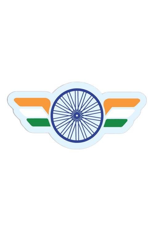Winged India Flag Sticker