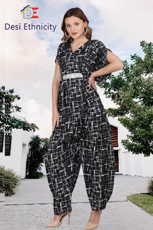 Lovely Black Color Crepe Fabric Jumpsuit