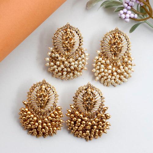 Antique Beads Bunch Cutwork Lakshmi Studs