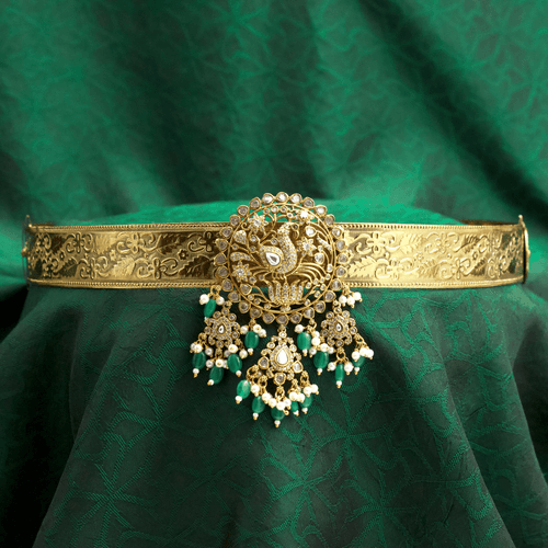 Victorian AD Peacock Pendant Bridal Hip Belt