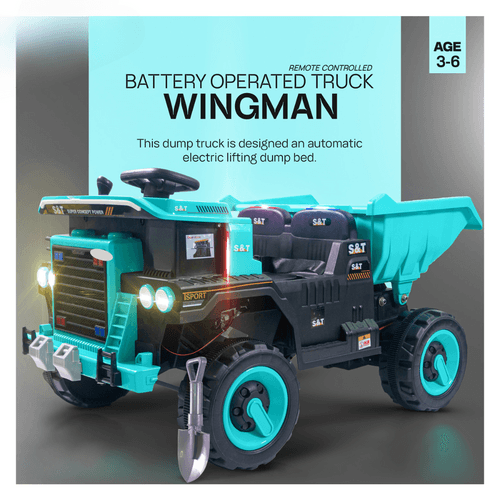 Wingman Rechargeable Ride On Truck: Bluetooth Music, Lights, and Endless Fun for Your Baby's Playtime Adventure!