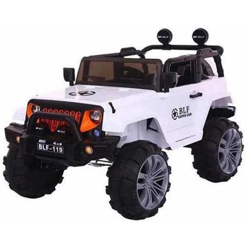 2.4G Remote Control White Battery-Operated BLF Jeep for Kids