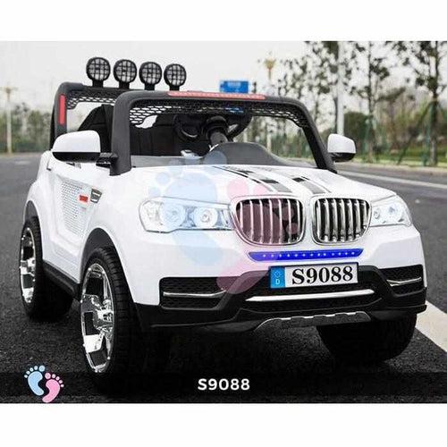 Ride on Rechargeable BMW S9088 Electric Car with Rubber Tyre for Childrens - White