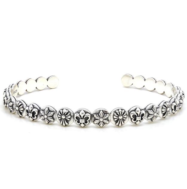 Fleur de lis cuff bracelet kada in 925 sterling silver