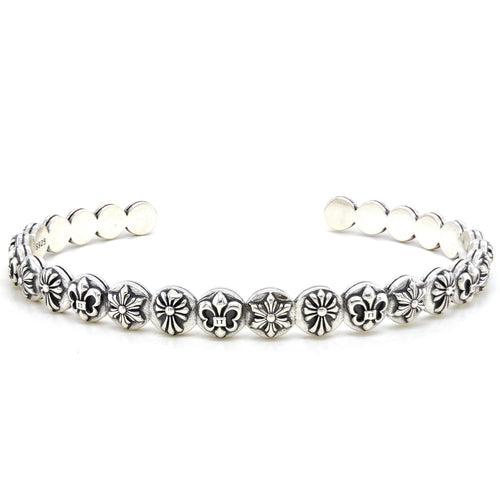 Fleur de lis cuff bracelet kada in 925 sterling silver