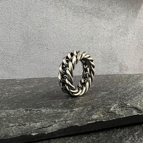 Men's Street Ring in oxidized combo