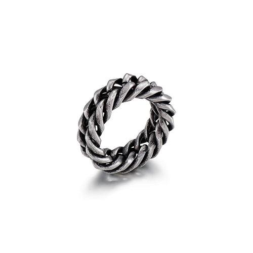 Men's Street Cuban link Ring in oxidized finish