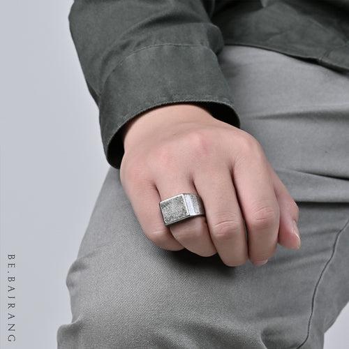 Men's Street Ring in oxidized combo