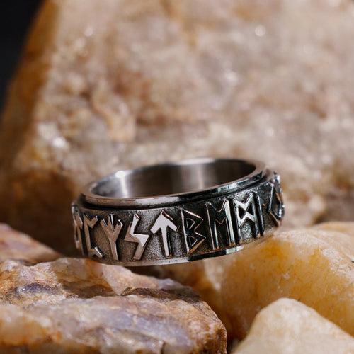 Greek Spinner Ring in oxidized finish