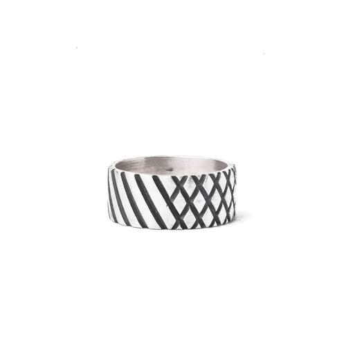 2 way wearable Diamond pattern ring in Solid 925 sterling silver