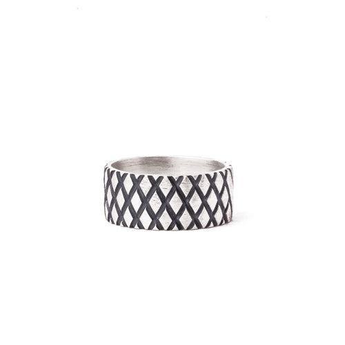 2 way wearable Diamond pattern ring in Solid 925 sterling silver