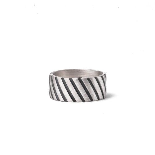 2 way wearable Diamond pattern ring in Solid 925 sterling silver