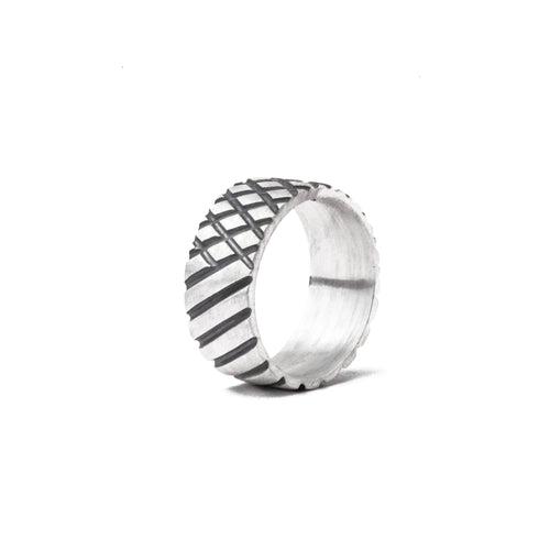 2 way wearable Diamond pattern ring in Solid 925 sterling silver