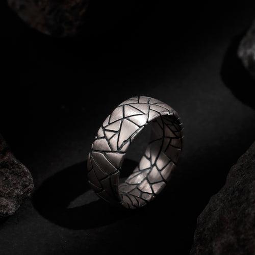 Geometric Art deco Ring in 925 Sterling silver