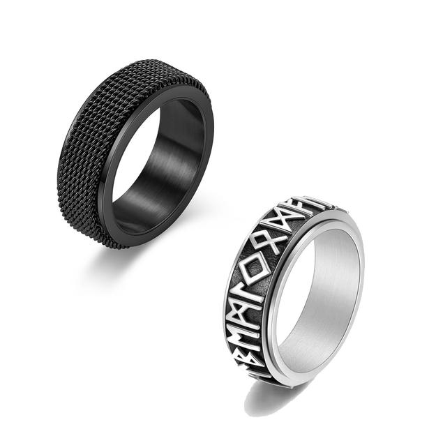 Mens Fidget Spinner Ring Combo