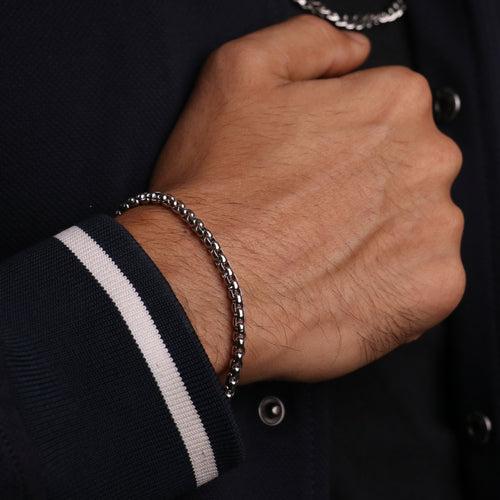 Men's Box chain Bracelet in 316 Stainless steel