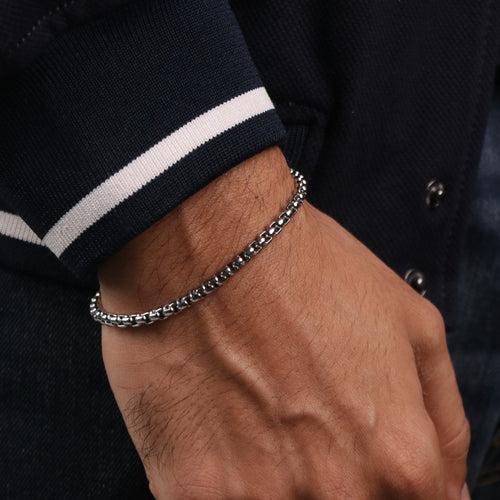 Men's Box chain Bracelet in 316 Stainless steel