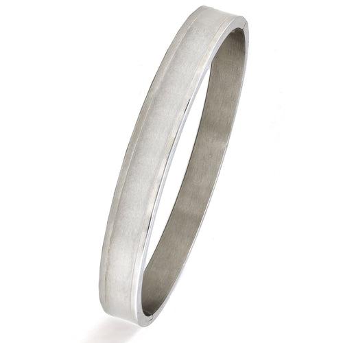 Plane silver Stainless steel cuff bangle