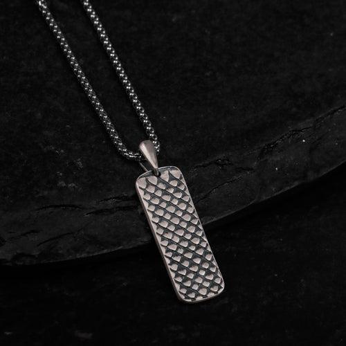 Dragon scale Tag Pendant in 925 Sterling silver