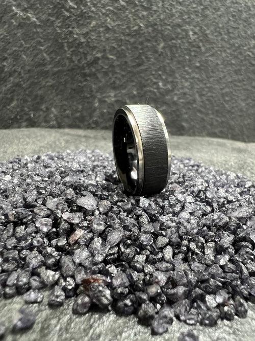 Black brushed finish SS ring