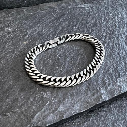 Men's oxidized Cuban chain Bracelet