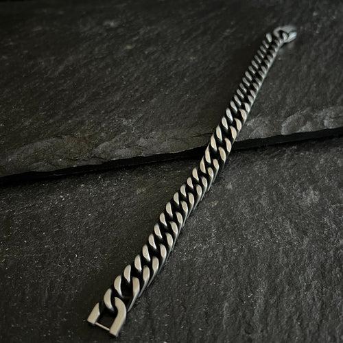 Men's  oxidized Cuban Bracelet  IN 10 MM