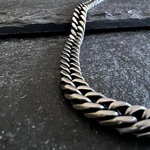 Men's 8mm oxidized Cuban chain in Stainless Steeel.