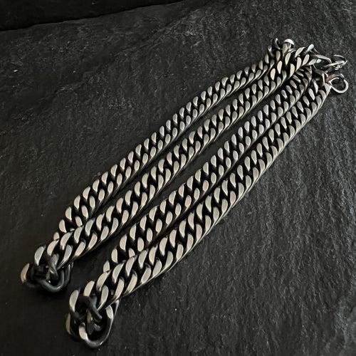 Men's 8mm oxidized Cuban chain in Stainless Steeel.