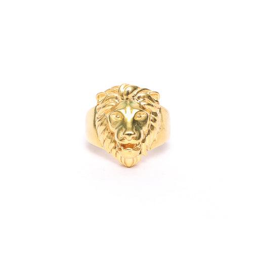 Poised Royal Lion Ring In Gold finish