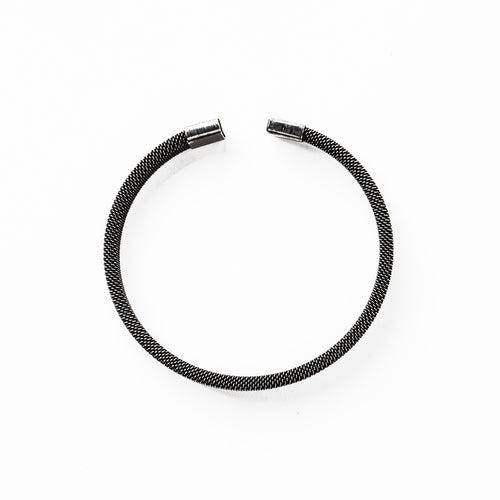 Mesh patterned Cuff in Brushed Black finish