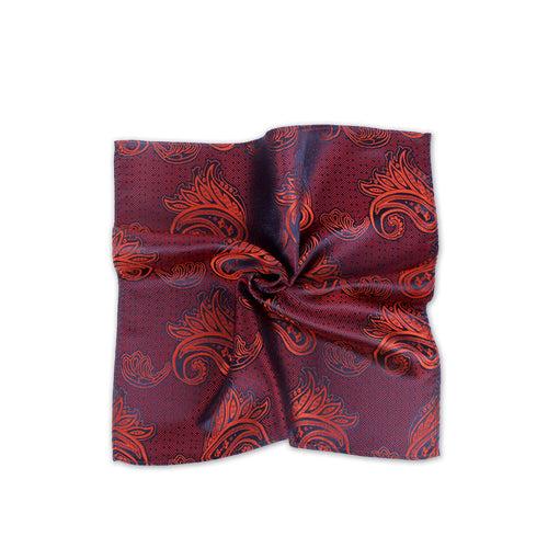 Ceremony Paisley Silk Pocket Square, Burgundy