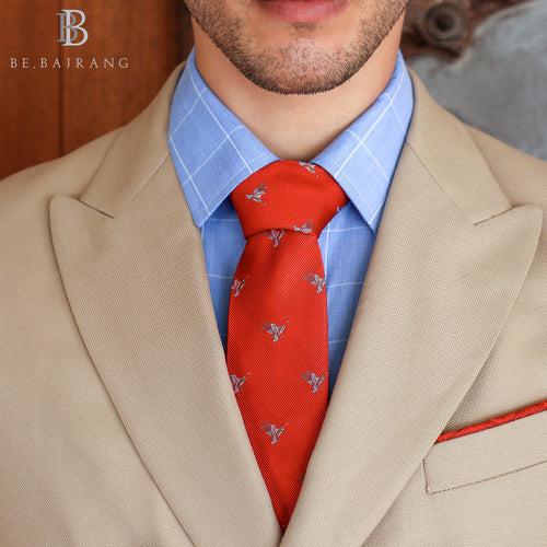 Bird Novelty Silk Tie, Red