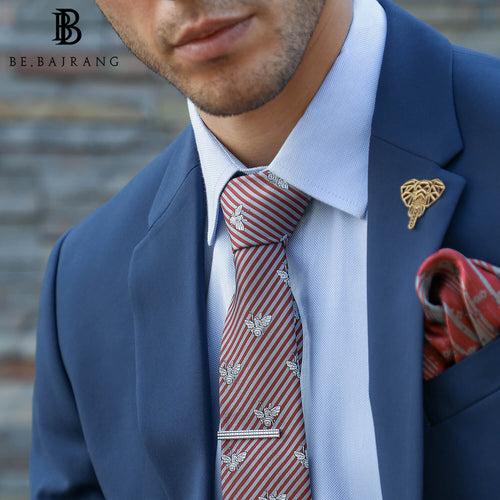 Bee Novelty Tie, Red & White Stripes