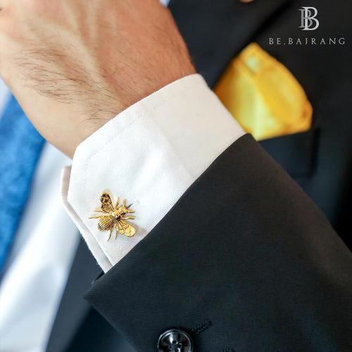 Honey Bee Cufflink Set, in Gold Plating