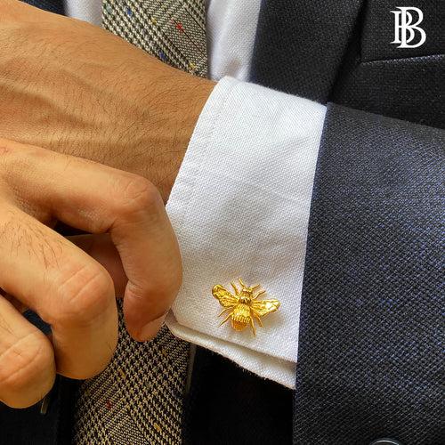 Honey Bee Cufflink Set, in Gold Plating