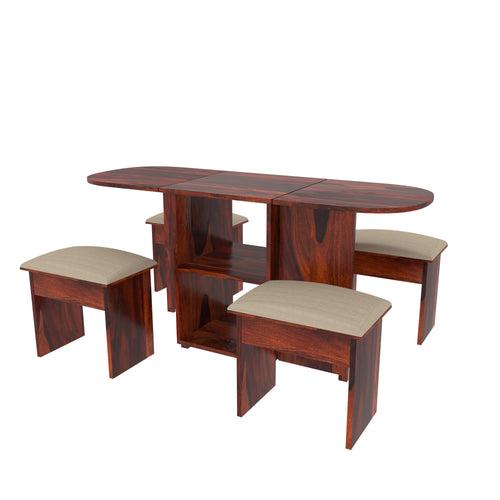 Lexus Modern Dark Finished Handmade Wooden Dining Set